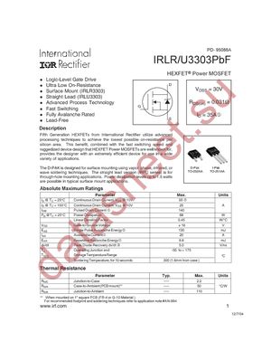 IRLU3303PBF datasheet  